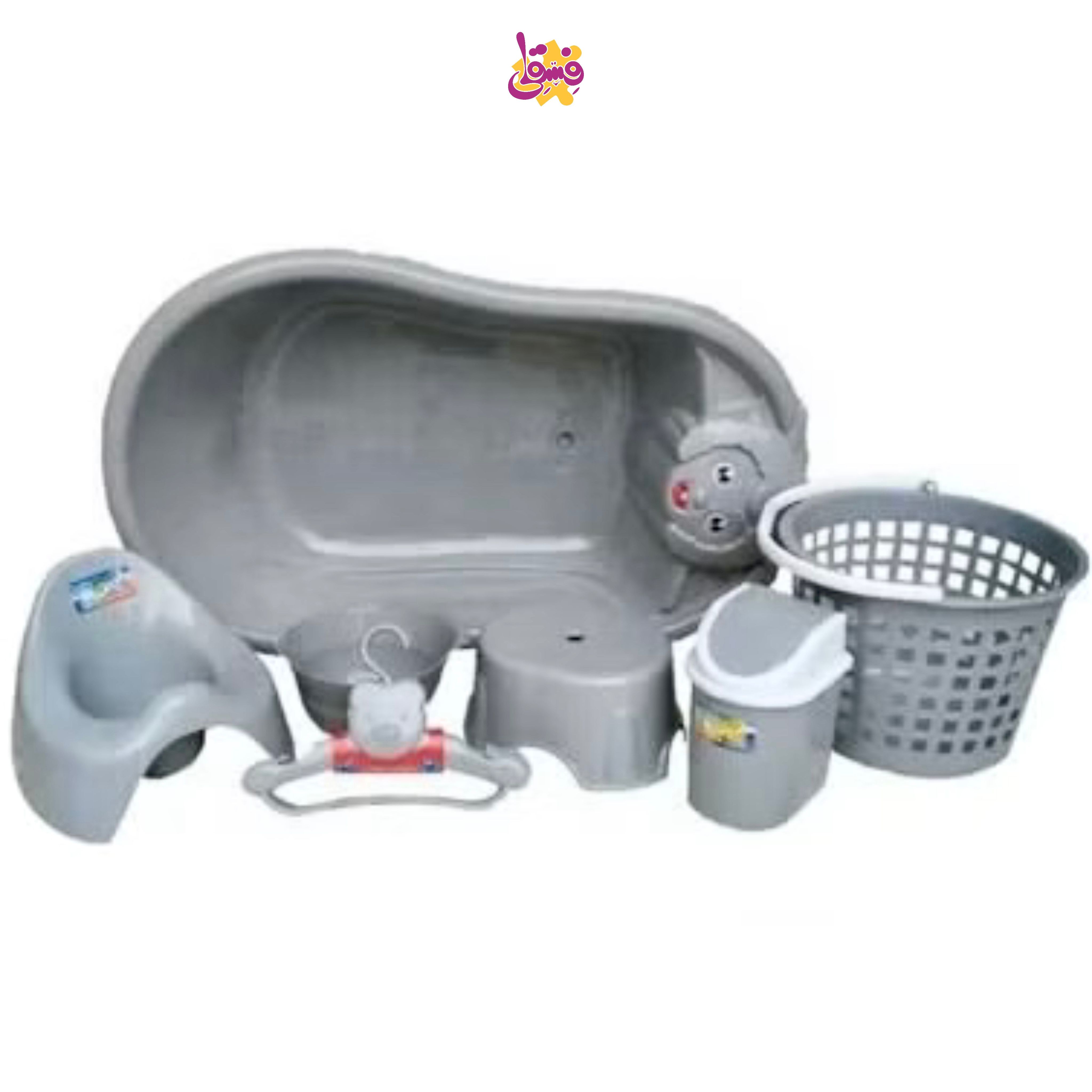 خرید سرویس وان حمام 7 پارچه پویاپلاستیک طرح ببعی  از فروشگاه سیسمونی فسقلی